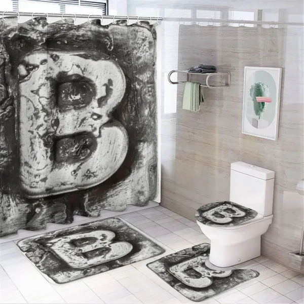 Aged B Cracks Effect on a shower curtain