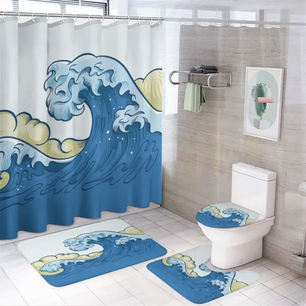Cartoon Ocean on a shower curtain