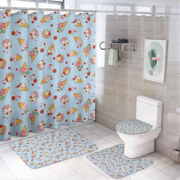Checkered Tartan Motif on a shower curtain