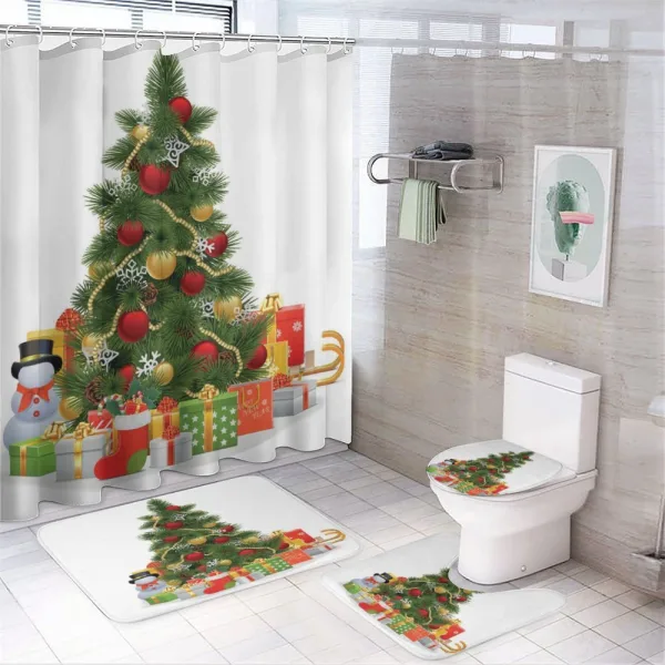 Christmas Tree Style on a shower curtain