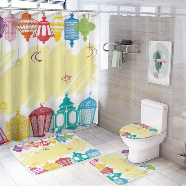 Colorful Framework on a shower curtain