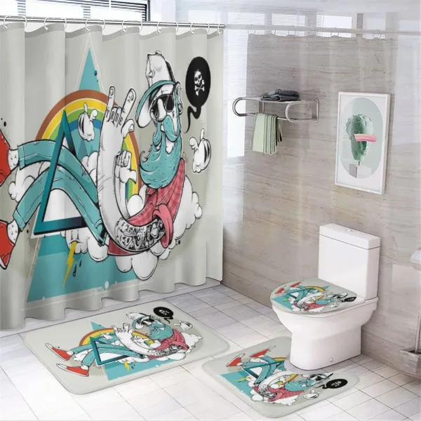 Cool Dude in a Triangle on a shower curtain