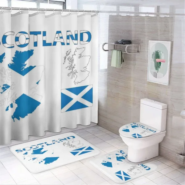 Country Map and the Flag on a shower curtain