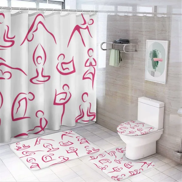 Doodle Women Exercises on a shower curtain