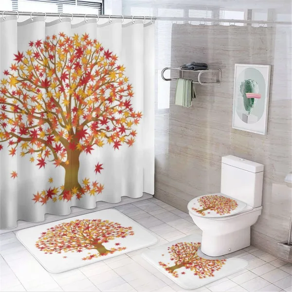 Fall Season MaplevLeaves on a shower curtain