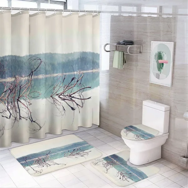 Fallen Tree in Beach on a shower curtain