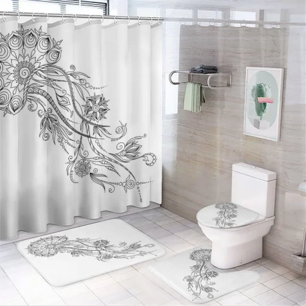 Floral Jellyfish Aquatic on a shower curtain