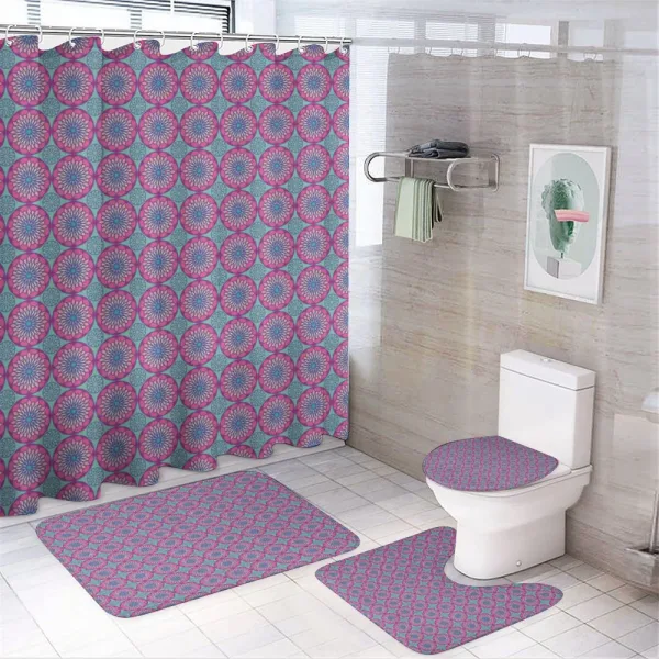 Geometric Petals Art Design on a shower curtain