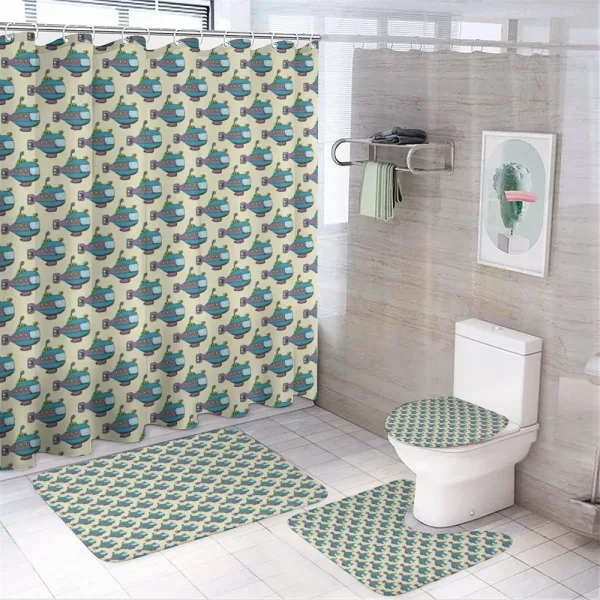 Hand Drawn Submarine on a shower curtain