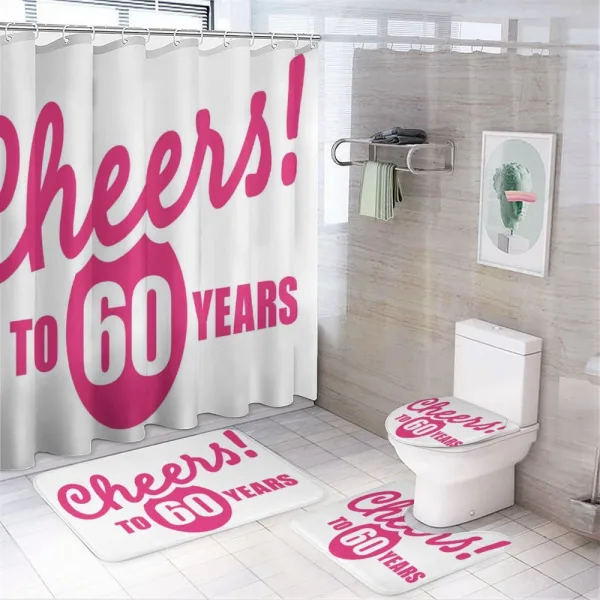 Happy Birthday Cheers on a shower curtain