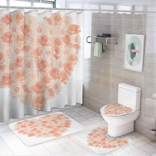 Heart Shaped Blossoms on a shower curtain