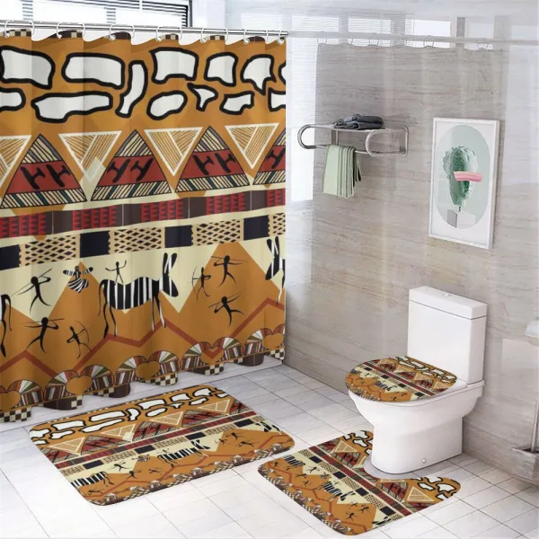 Hunt Zebra Tribe Ethnic on a shower curtain