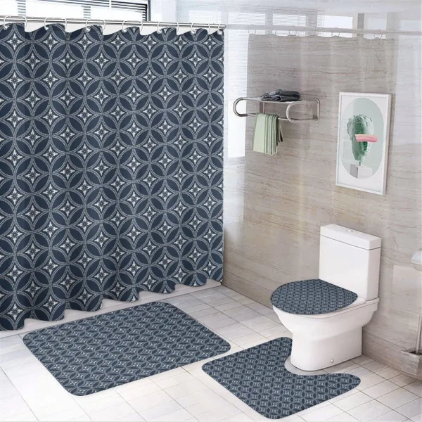 Japanese Lotus Circle on a shower curtain