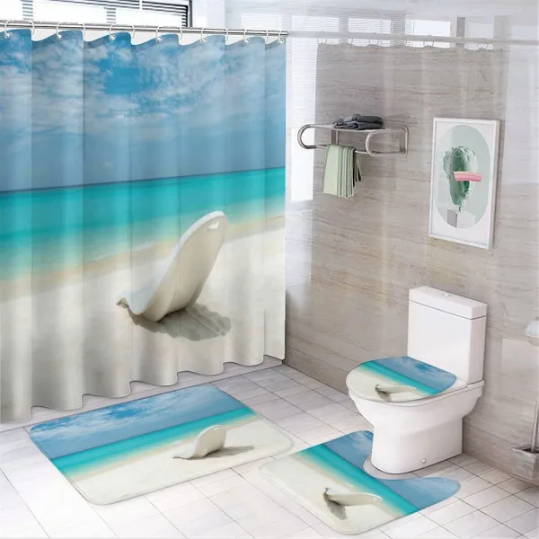 Maldives Beach Sunny Day on a shower curtain