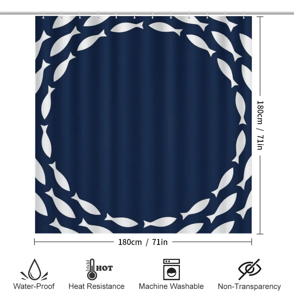 Ocean Navy Fish Circle — Detail 2
