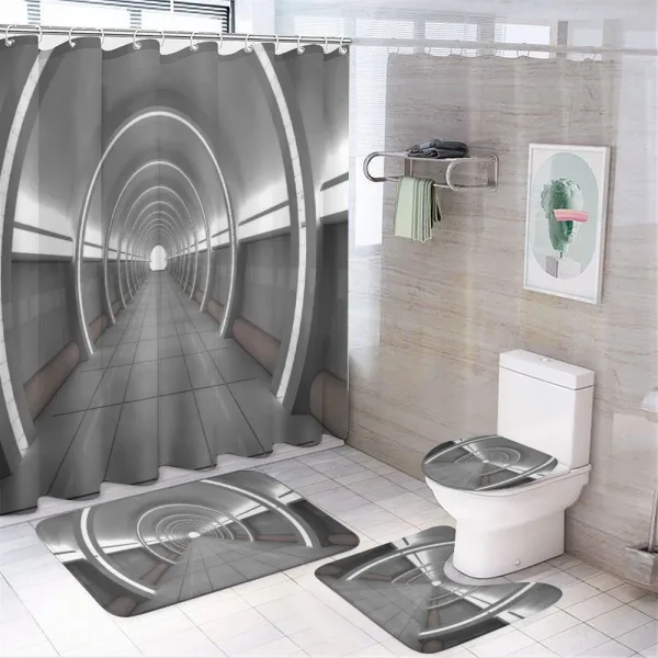 Oval Alien Life Cosmos on a shower curtain