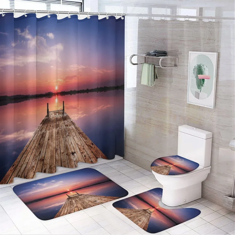 Panoramic Lake Old Pier Sunset — Your design