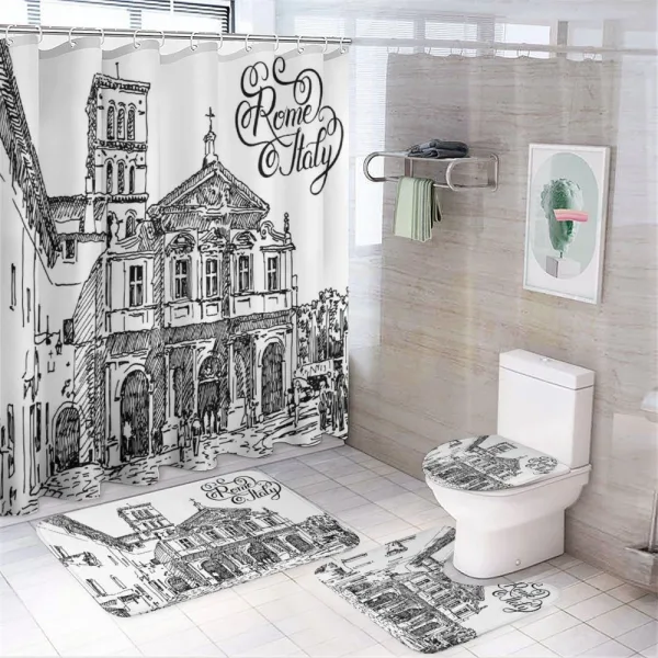 Scenery of Rome on a shower curtain