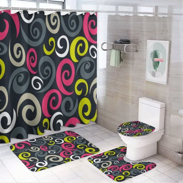 Sixties Swirls on a shower curtain