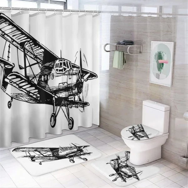 Sketch Art on a shower curtain