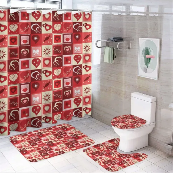 Valentines Day Theme Hearts on a shower curtain