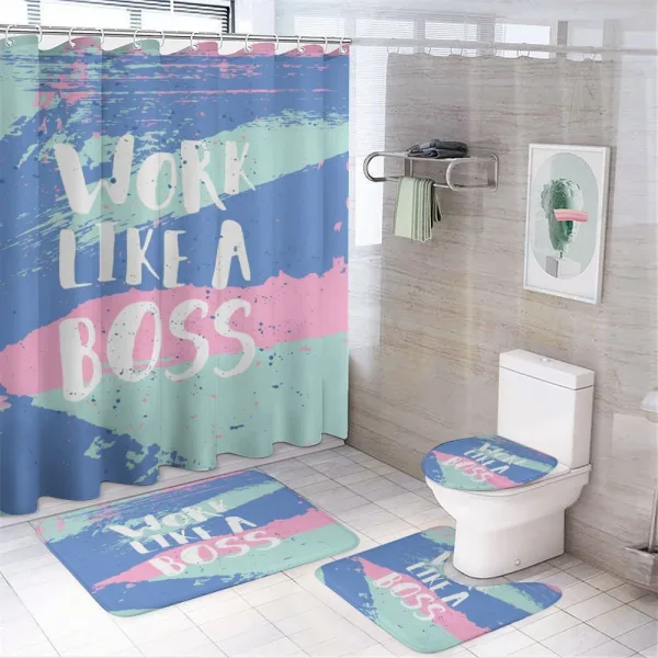 Work Like a Boss Pastel on a shower curtain