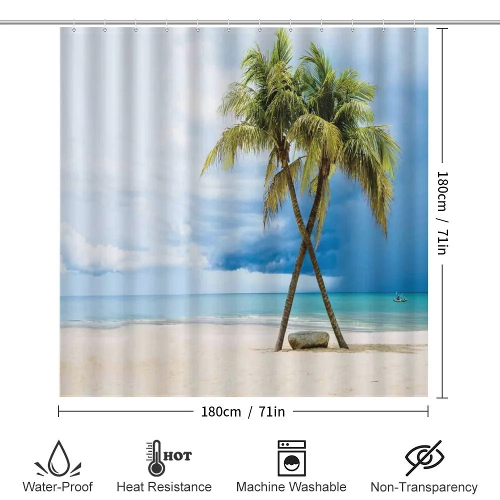 Beach Palm Trees Rock — Detail 2