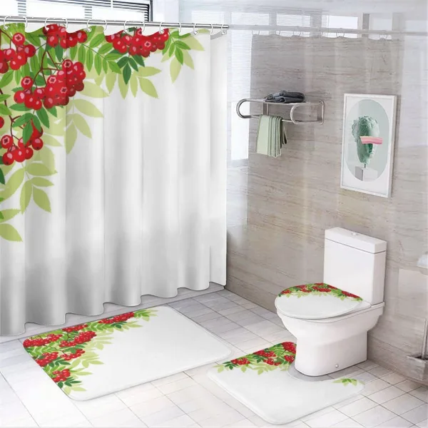 Bunch of Ripe Berries on a shower curtain