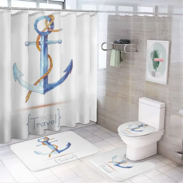 Classic Sail Rope Emblem on a shower curtain