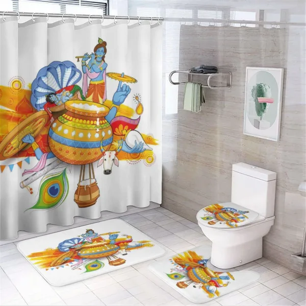 Cultural on a shower curtain