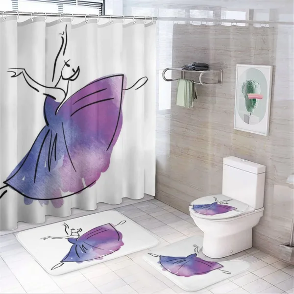 Doodle Style Ballerina on a shower curtain