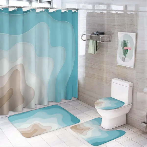 Geode Look Abstract Sea Art on a shower curtain