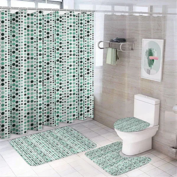 Geometrical Circles Dots on a shower curtain