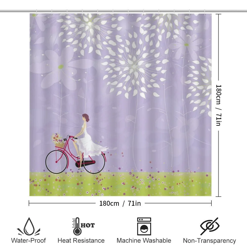 Girl Riding Bike Windy — Detail 2