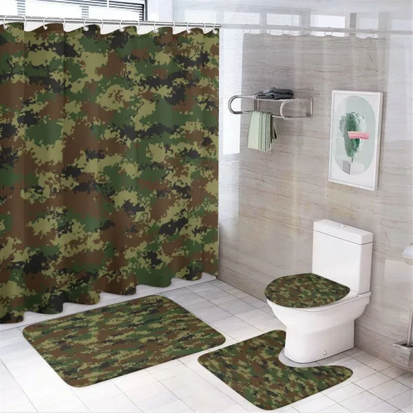Grunge Graphic Camouflage on a shower curtain