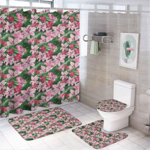 Hawaiian Spring Blossoms on a shower curtain