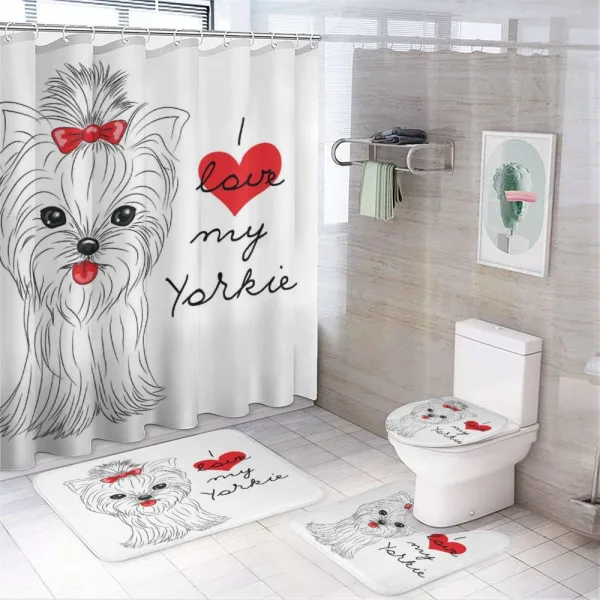 I Love My Yorkie Terrier on a shower curtain