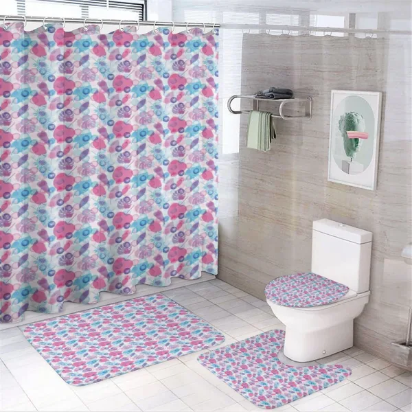 Leaves on Bubbles on a shower curtain