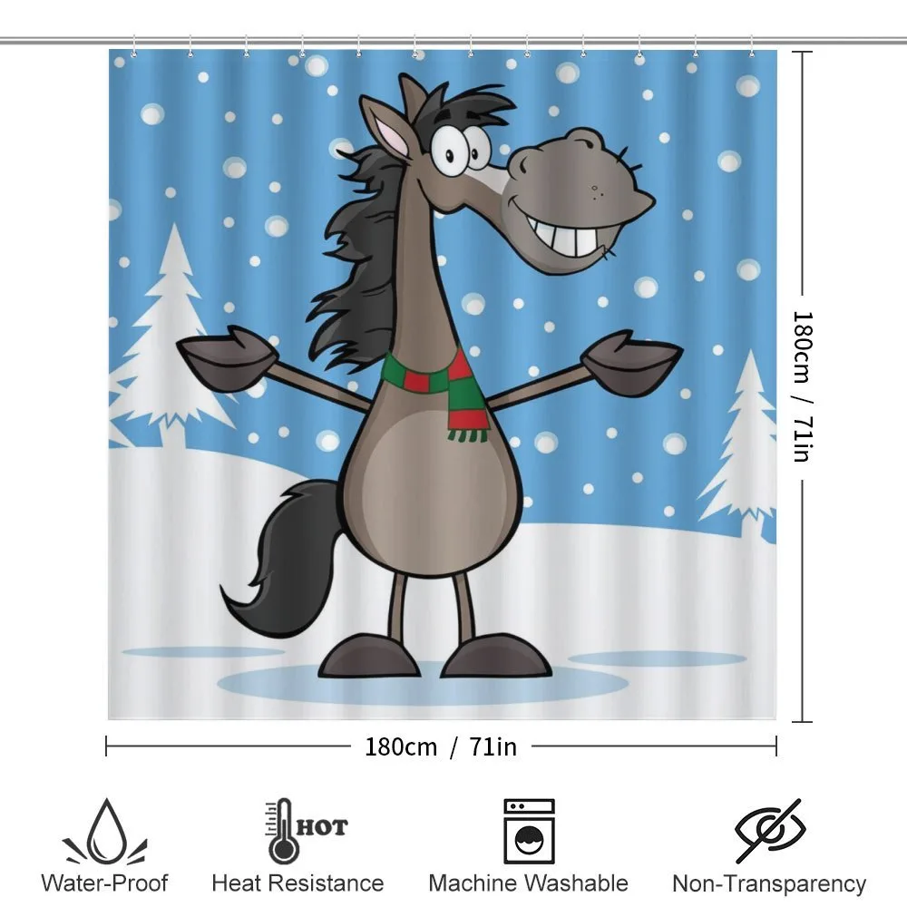 Mascot Horse Snowy Forest — Detail 2