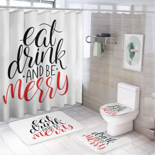 Modern Noel on a shower curtain