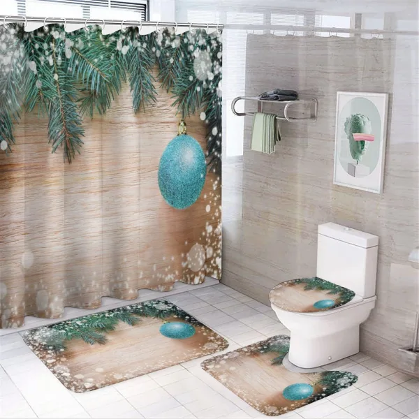 Pine Branches and Ball on a shower curtain