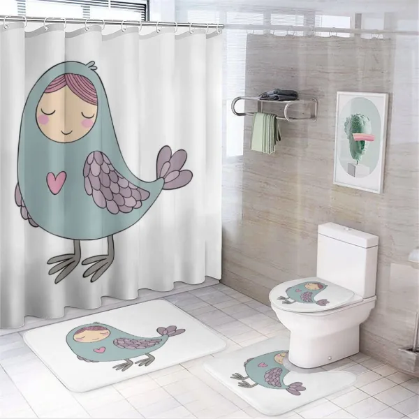 Russian Folk Sirin Bird on a shower curtain