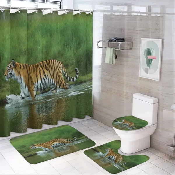 Siberian Tiger Panthera on a shower curtain