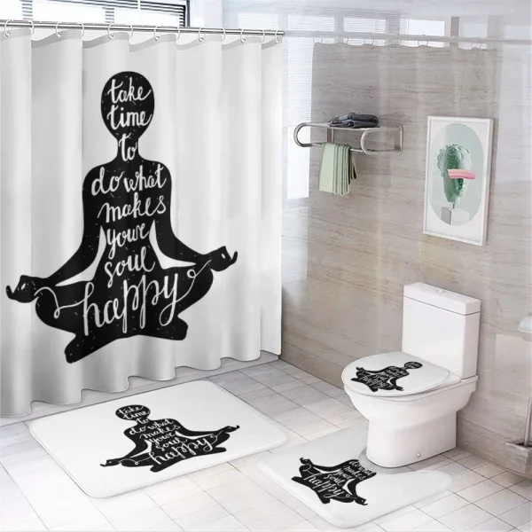 Silhouette with Writing on a shower curtain