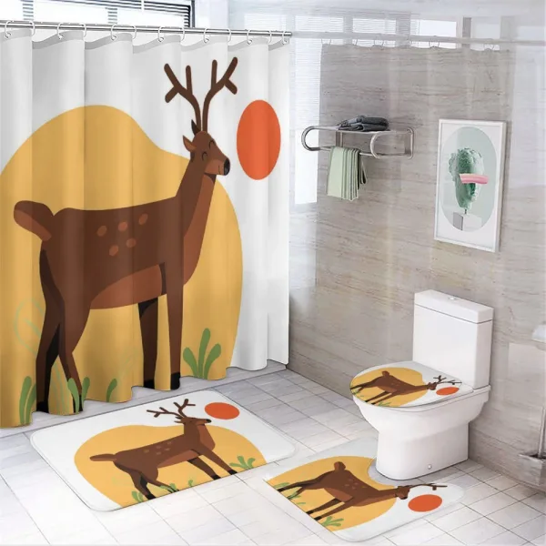 Smiling Antler Meadow on a shower curtain