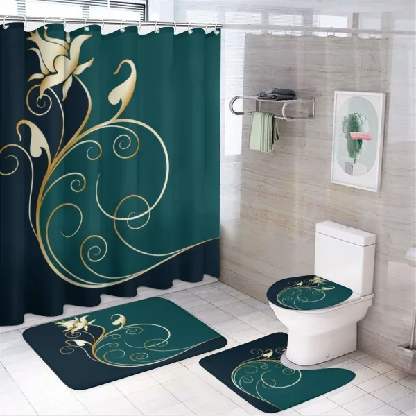 Swirled Flower Petals on a shower curtain