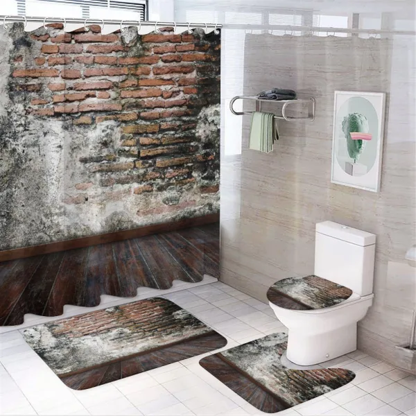 Worn Looking Wall Photo on a shower curtain