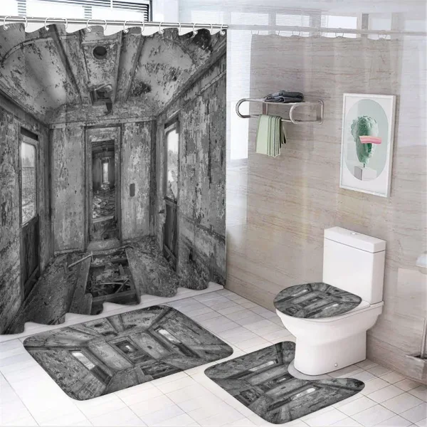 Antique Railway Wagon on a shower curtain