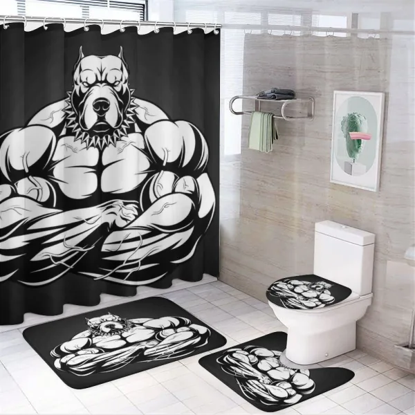 Biceps Bodybuilder Animal on a shower curtain