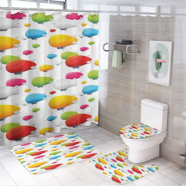 Colored Aviation Plane on a shower curtain